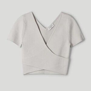 Aritzia Babaton Sculpt Knit Cross-Front Top